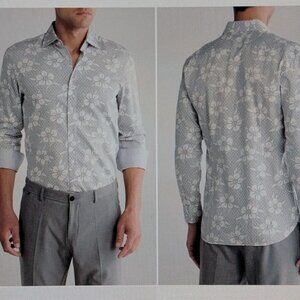 NWT Ted Baker Men's Dress Button Up Shirt 15 34 35 Slim Fit White Floral